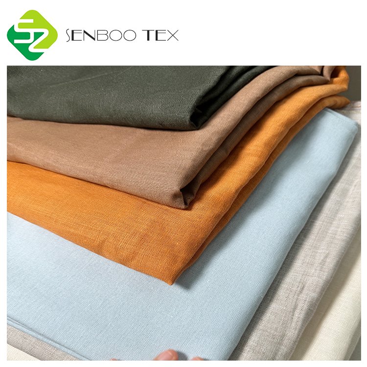 Premium Quality European 240GSM 100% Washed French Linen Woven Plain Upholstery Fabric