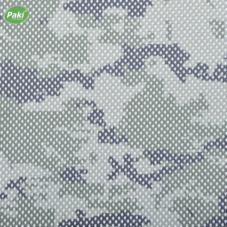 in stock camouflage printing 100 polyester mesh fabric for backpack