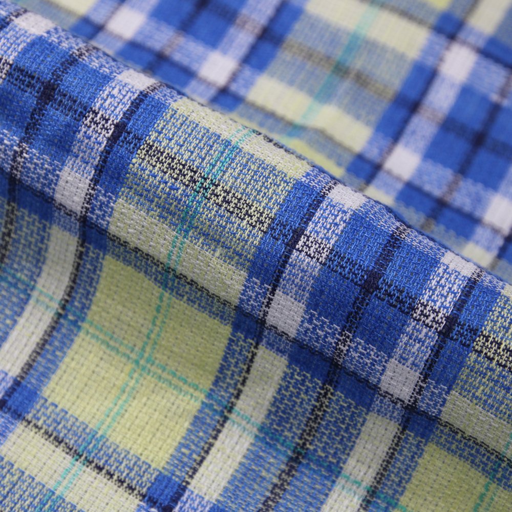 Wholesale Beautiful Woven Yarn Dyed Check Fabric Clothing Plaid Fabric Check Plaid Pure Linen Fabric for Men Shirt