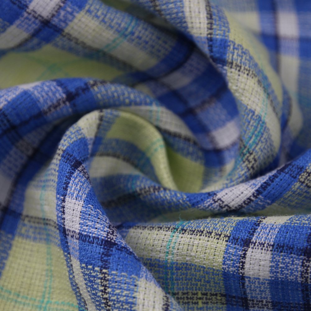 Wholesale Beautiful Woven Yarn Dyed Check Fabric Clothing Plaid Fabric Check Plaid Pure Linen Fabric for Men Shirt