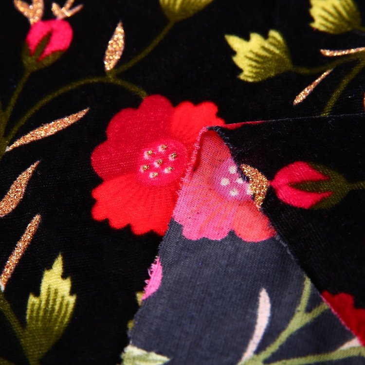 Make-to-Order printed moroccan velvet fabric for dresses 100 polyester sofa