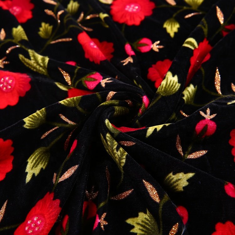 Make-to-Order printed moroccan velvet fabric for dresses 100 polyester sofa