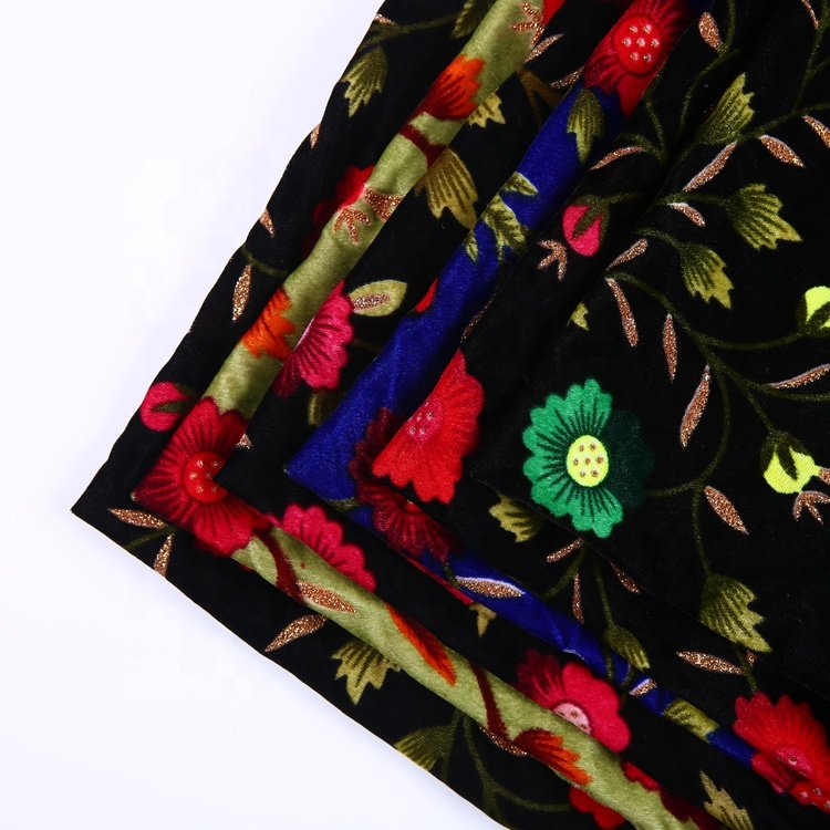 Make-to-Order printed moroccan velvet fabric for dresses 100 polyester sofa