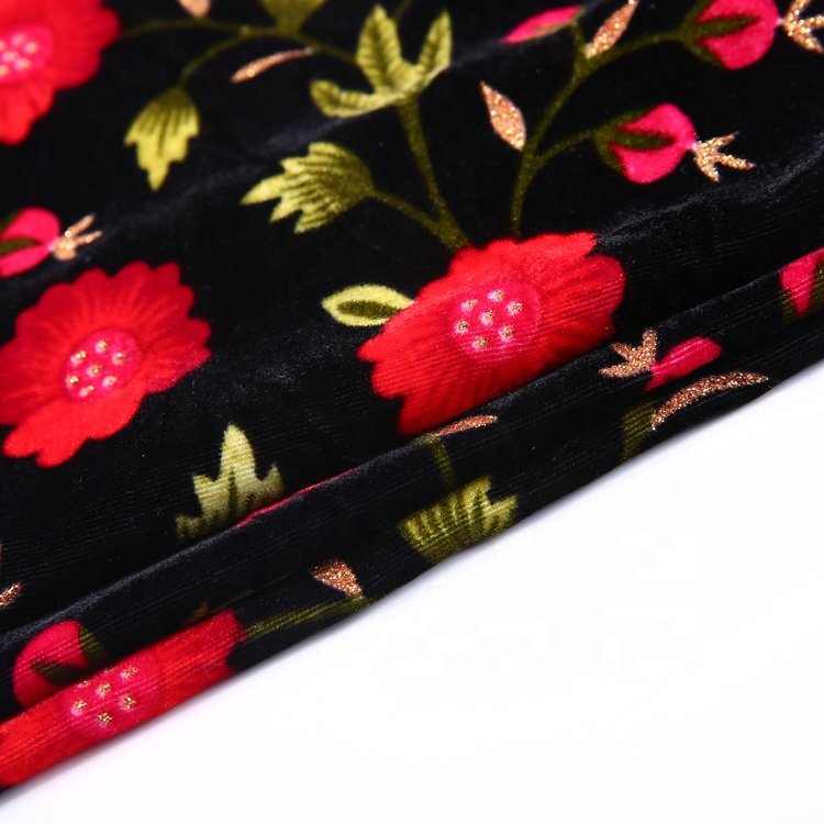 Make-to-Order printed moroccan velvet fabric for dresses 100 polyester sofa