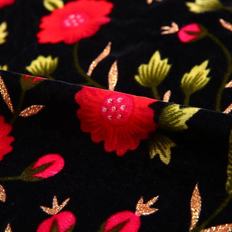 Make-to-Order printed moroccan velvet fabric for dresses 100 polyester sofa