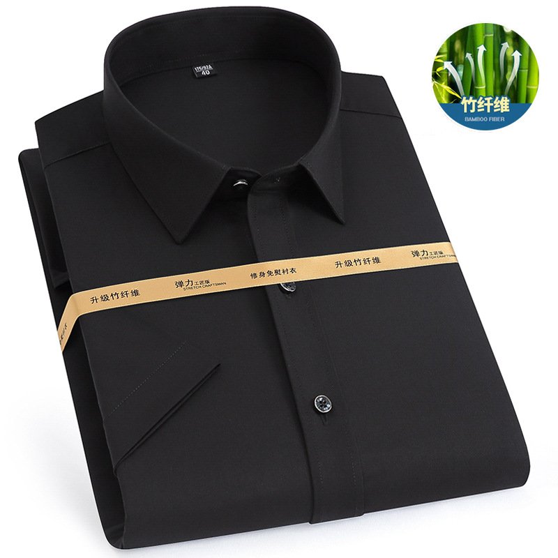 2024 New WL Long Sleeve Bamboo Fiber Stretch Work Shirt Men High Quality Custom Men's Casual Formal Shirts Non Iron Business