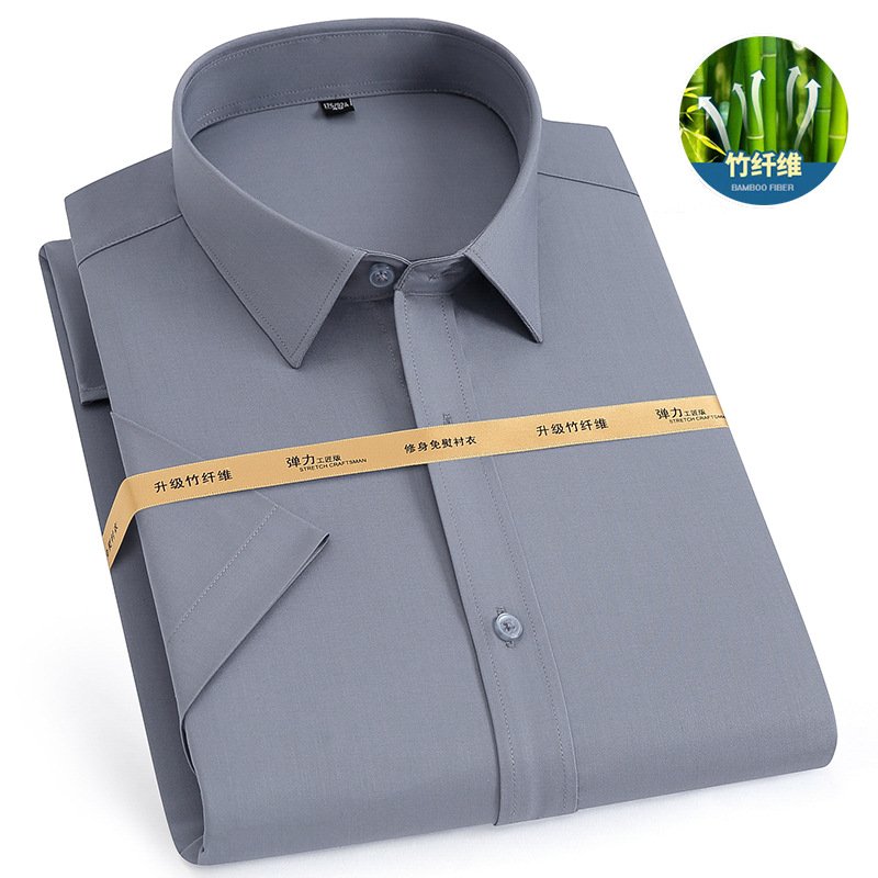 2024 New WL Long Sleeve Bamboo Fiber Stretch Work Shirt Men High Quality Custom Men's Casual Formal Shirts Non Iron Business