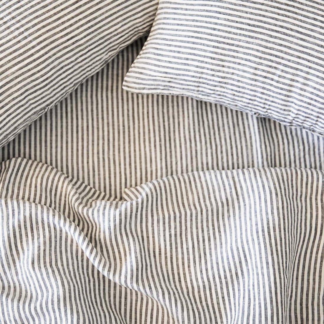 100% Natural Linen Quilt Cover French organic flax fabric Stripe linen Duvet Set 4 PCS pillowcase Linen bedding set Custom
