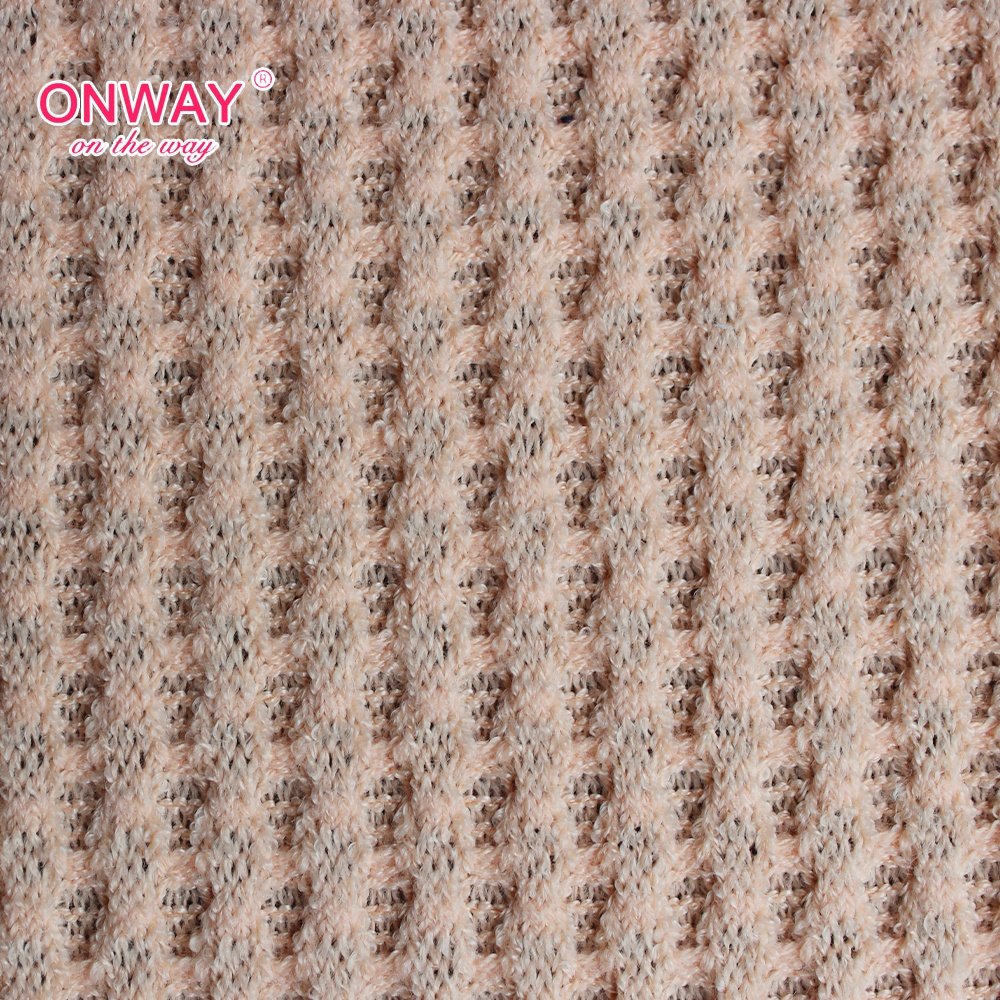 Fashion Ladies stretch soft knitted 100% polyester Hacci Waffle fabric for clothing