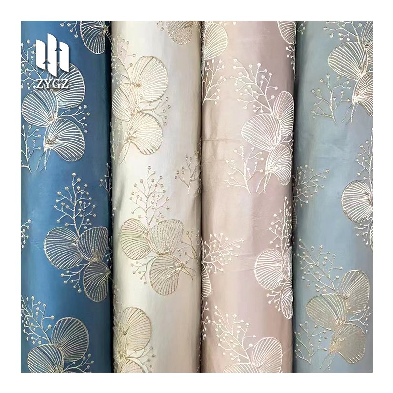 100% Polyester Luxury Floral Embroidery Jacquard Fabric Brocade Jacquard Fabric For Clothing Woven Satin Jacquard Fabric