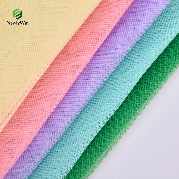 Shaoxing Supplier Large Holes Diamond Net Mesh American Tulle Fabric For Tutus Kids Dress Wedding Dress Gowns
