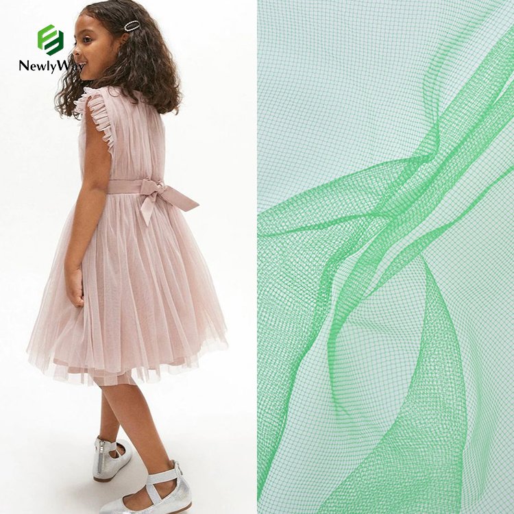 Shaoxing Supplier Large Holes Diamond Net Mesh American Tulle Fabric For Tutus Kids Dress Wedding Dress Gowns