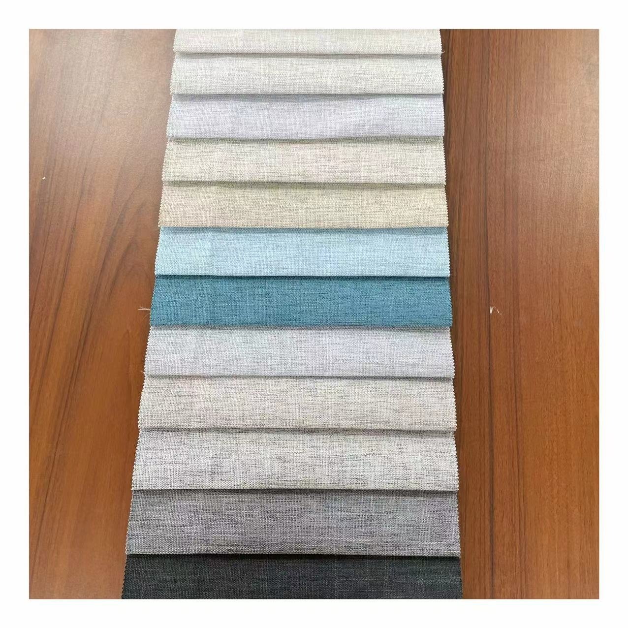 Textured Linen With Microfiber Fabric Backside 100% Blackout Curtain Wide Width 300 320 CM Fabric Curtain
