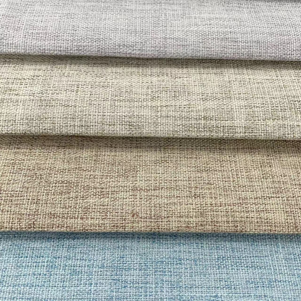 Textured Linen With Microfiber Fabric Backside 100% Blackout Curtain Wide Width 300 320 CM Fabric Curtain