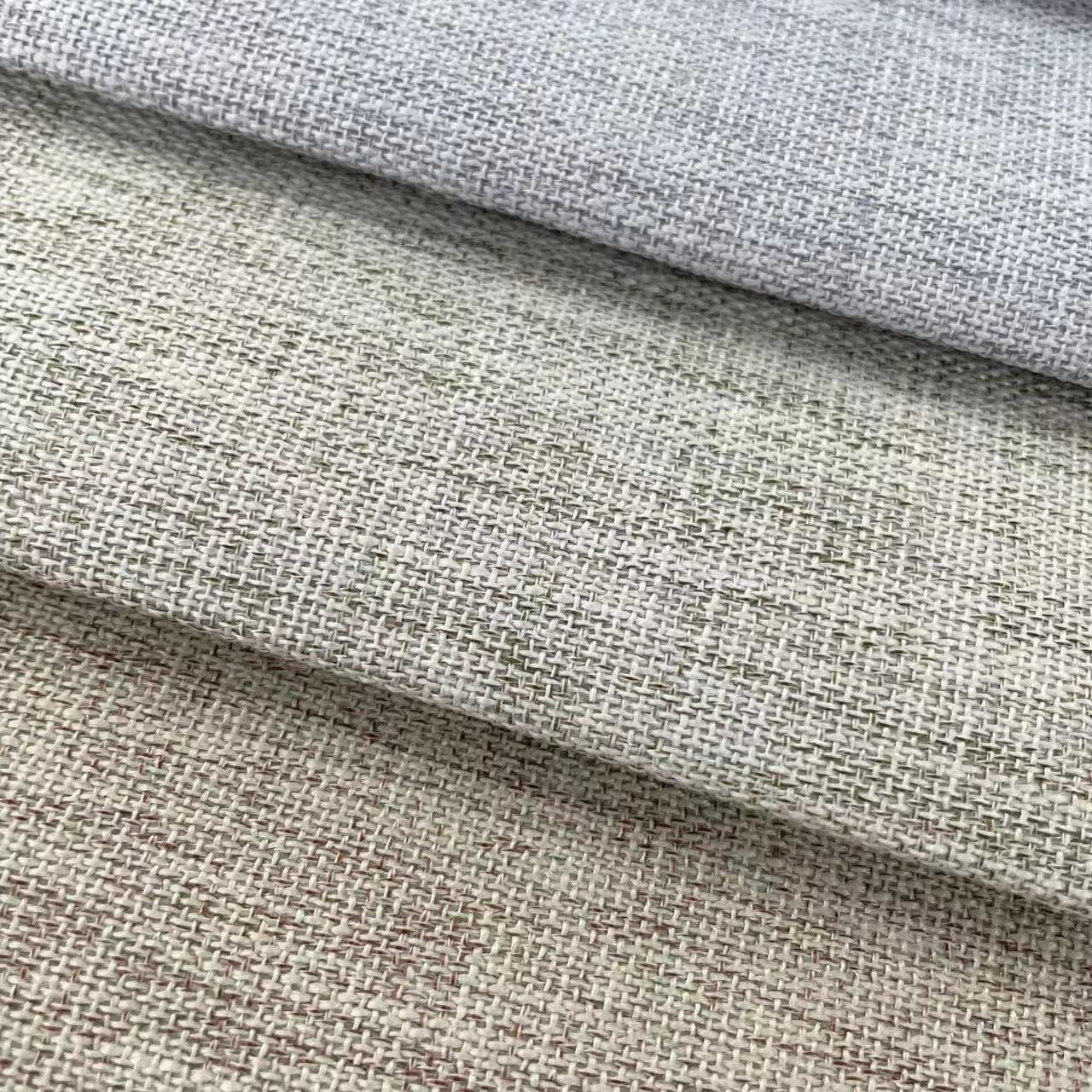 Textured Linen With Microfiber Fabric Backside 100% Blackout Curtain Wide Width 300 320 CM Fabric Curtain