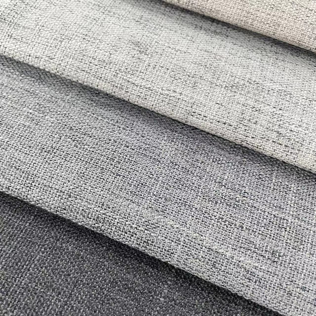Textured Linen With Microfiber Fabric Backside 100% Blackout Curtain Wide Width 300 320 CM Fabric Curtain