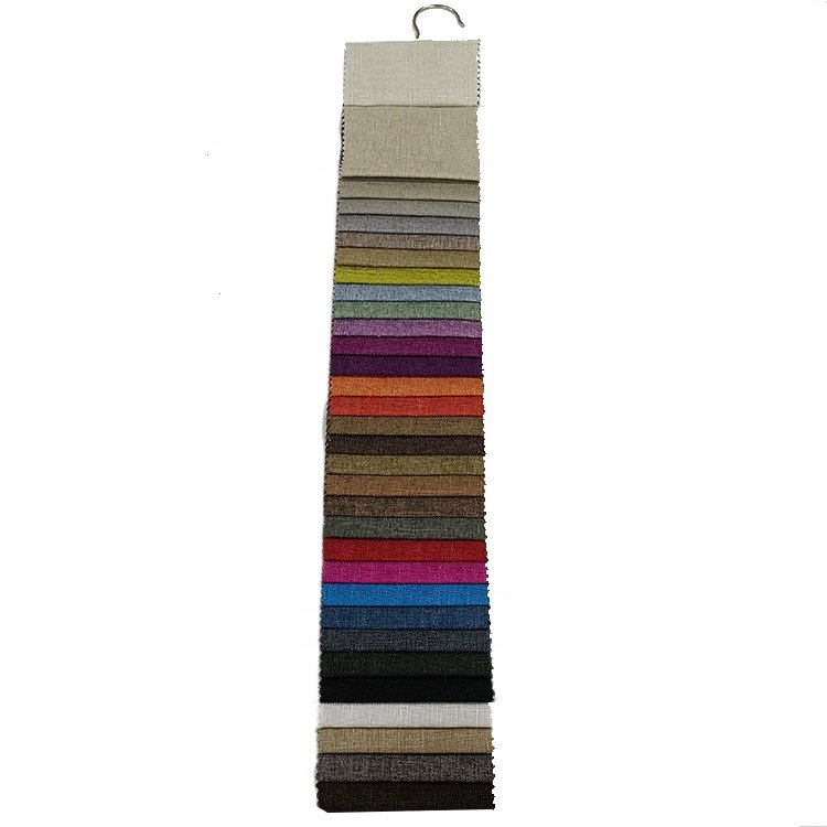 Custom hometextile upholstery knitted linen looks furniture fabric 100% polyester flax linen fabric for sofa or curtain