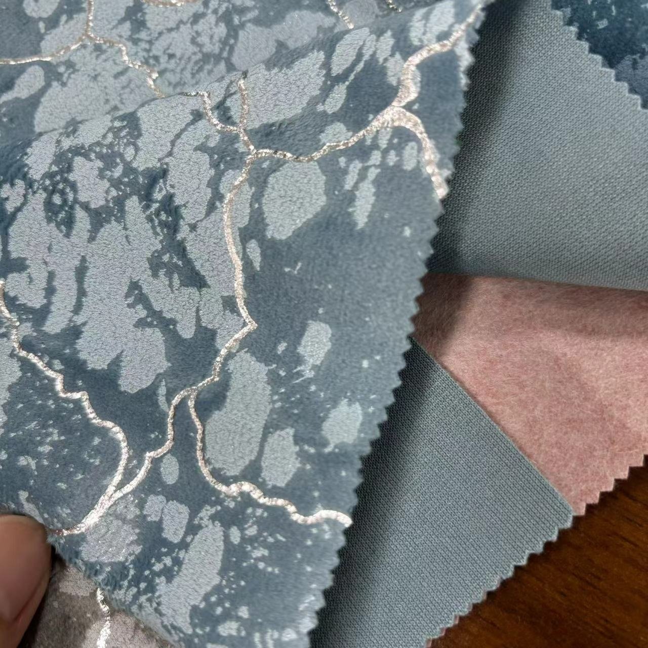 China supply fancy shining look embossed design polyester fabric blackout curtain fabric