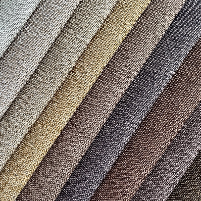 Bomar LYT-M004 100% Polyester Plain Linen Sofa Fabric Factory Stock Woven with Dyed Pattern Solid Color Cheaper Uplifting Fabric