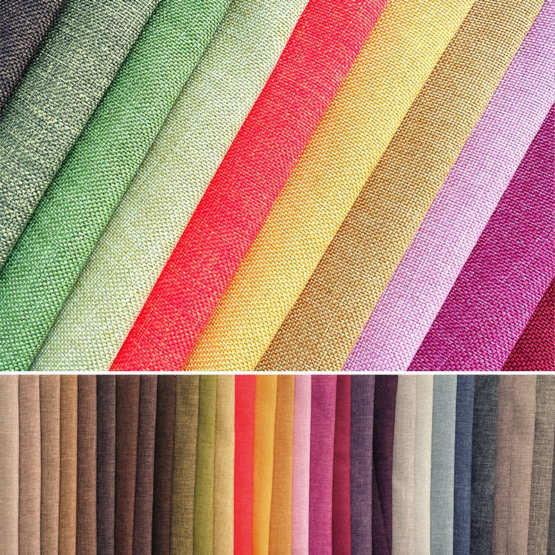 Bomar LYT-M004 100% Polyester Plain Linen Sofa Fabric Factory Stock Woven with Dyed Pattern Solid Color Cheaper Uplifting Fabric