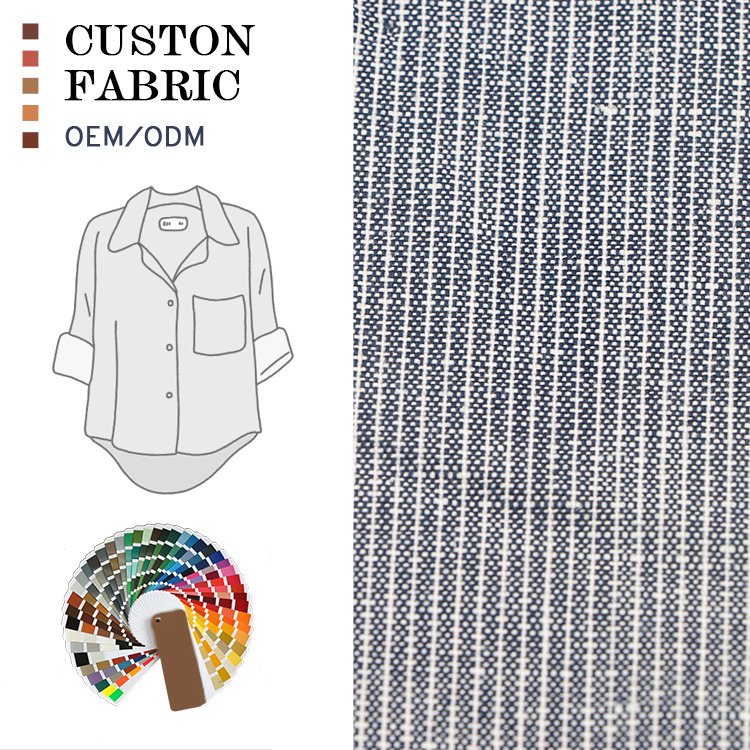 Wholesale ready goods Solid color woven soft cotton linen fabric for clothes shirts