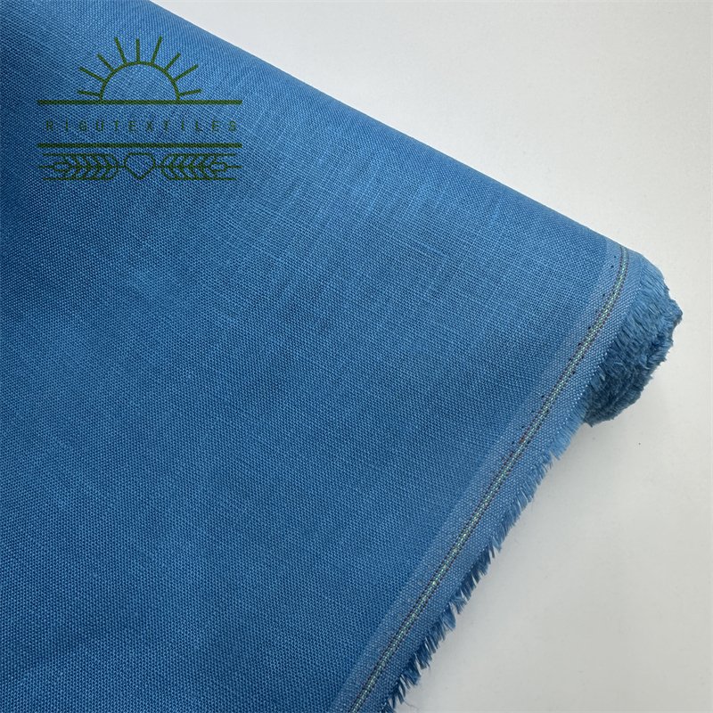 RIGU Textiles The Factory Outlet Water Stonewashed belgian flax Linen Fabric Floral For Clothing