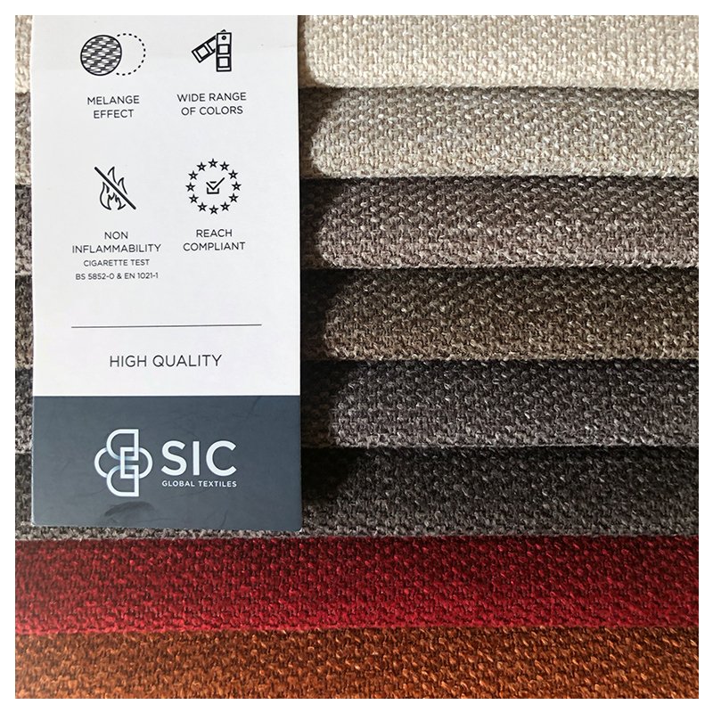 Okeo Tex Factory Wholesale Multi-colors Poly Lining Linen-like Sofa Fabric With Structure Of Plain Twill