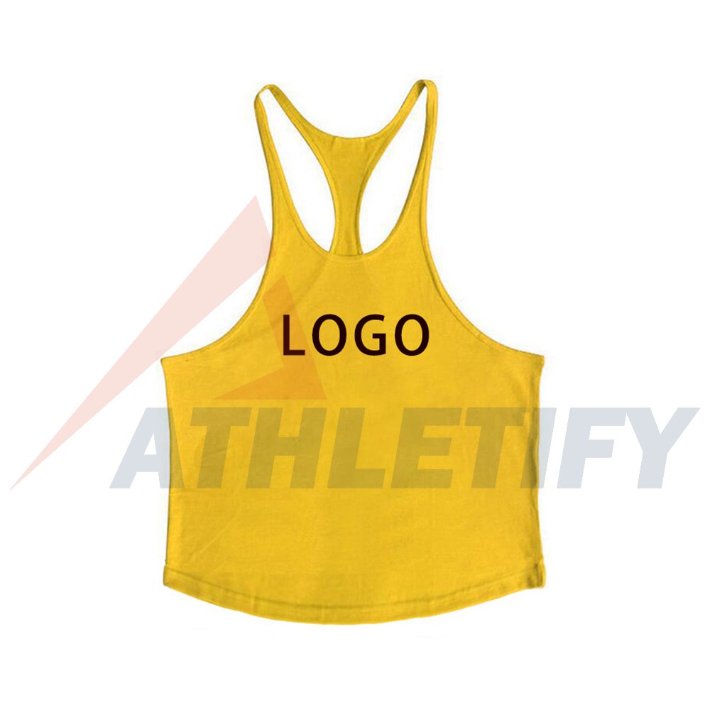 Men's 100% Cotton Gym Workout Muscle Stinger Tank Tops Custom Printed Logo Eco-Friendly Sustainable Fitness Clothing Sleeveless