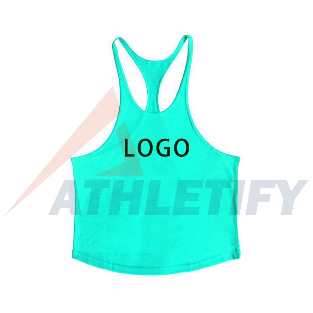 Men's 100% Cotton Gym Workout Muscle Stinger Tank Tops Custom Printed Logo Eco-Friendly Sustainable Fitness Clothing Sleeveless
