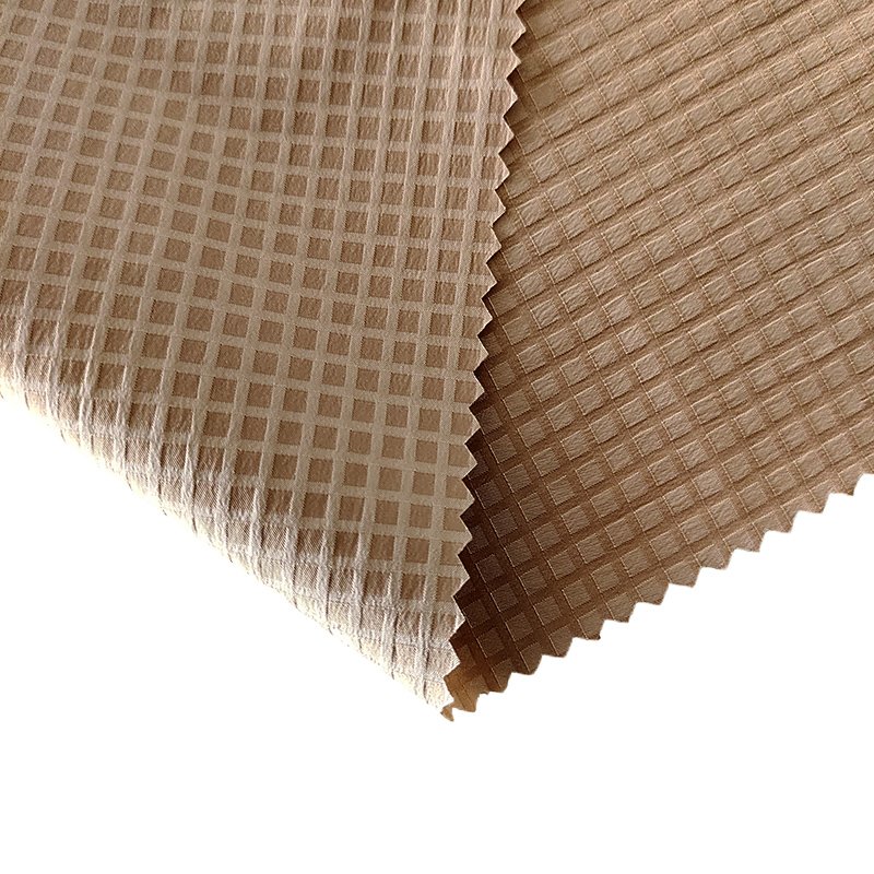Eco-friendly Dupont T400 Bi-stretch Checkered Jacquard Waterproof Fabric Used For Windproof Jackets