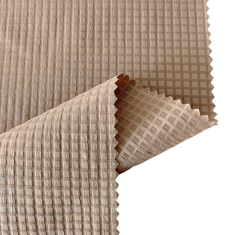Eco-friendly Dupont T400 Bi-stretch Checkered Jacquard Waterproof Fabric Used For Windproof Jackets
