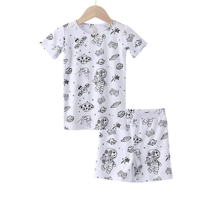 Pajamas Kids Clothing Sets Girls Boys Clothes Space Hero Pattern For 3-8years Old Coloring Pajamas For Kid With Markers