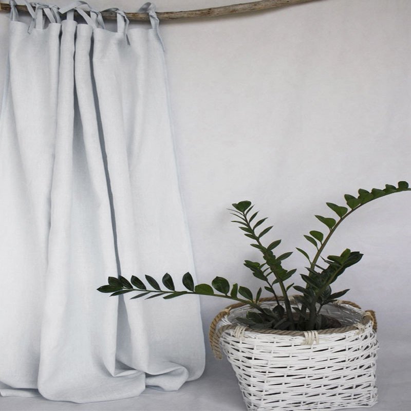 100% Linen Custom Luxury Fabric Gauze Sheer White Flax French Natural Linen Curtain