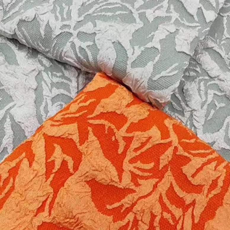 wholesale Polyester 3D embossed jacquard four side elastic fabric geometric abstract jacquard fabric