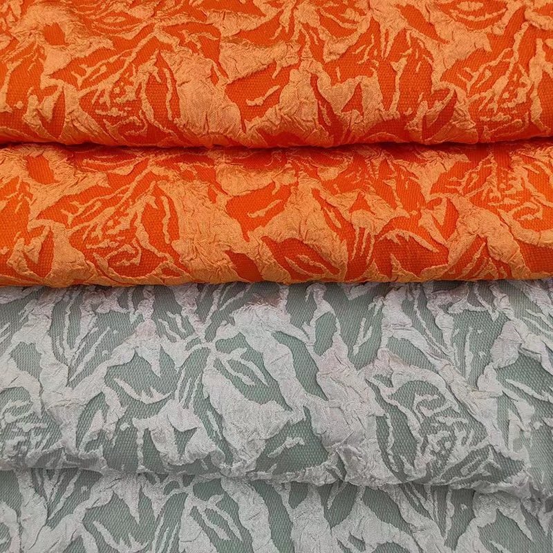wholesale Polyester 3D embossed jacquard four side elastic fabric geometric abstract jacquard fabric