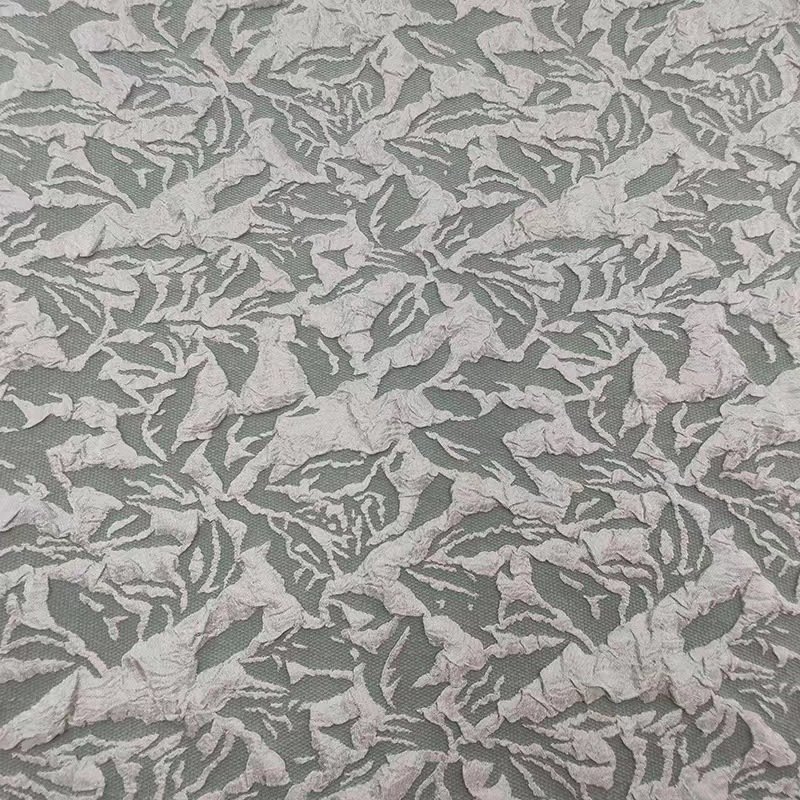 wholesale Polyester 3D embossed jacquard four side elastic fabric geometric abstract jacquard fabric