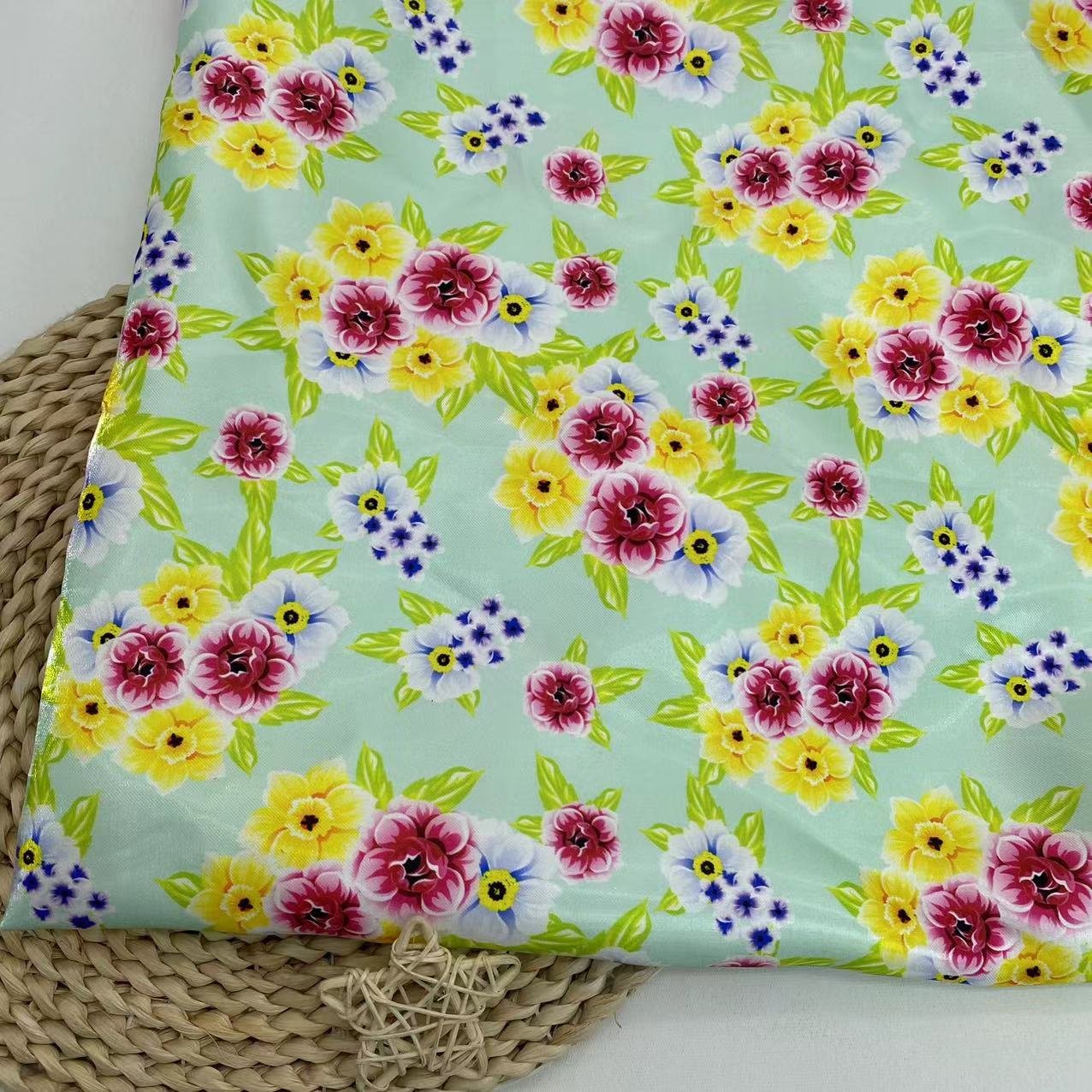 NEW ARRIVAL POLYESTER STOCK CUSTOMIZE DIFFERENT COLORS DIGITAL PRINTING SHINY CRYSTAL ORGANZA FABRIC FOR WOMEN DRESS