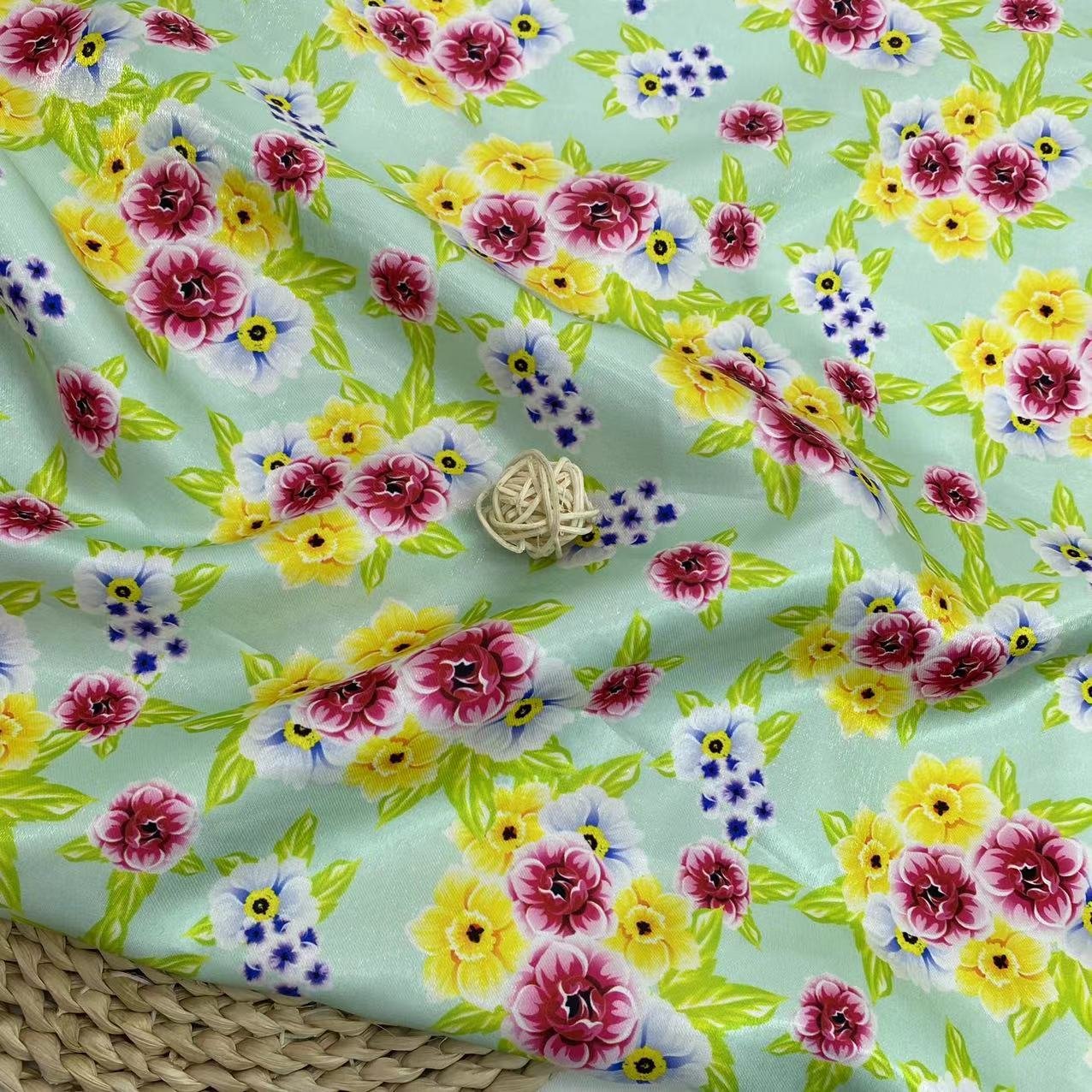 NEW ARRIVAL POLYESTER STOCK CUSTOMIZE DIFFERENT COLORS DIGITAL PRINTING SHINY CRYSTAL ORGANZA FABRIC FOR WOMEN DRESS