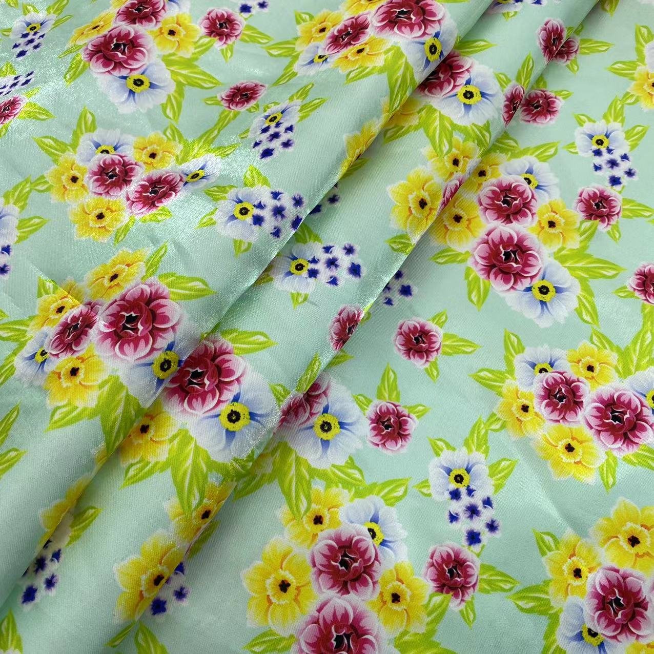 NEW ARRIVAL POLYESTER STOCK CUSTOMIZE DIFFERENT COLORS DIGITAL PRINTING SHINY CRYSTAL ORGANZA FABRIC FOR WOMEN DRESS