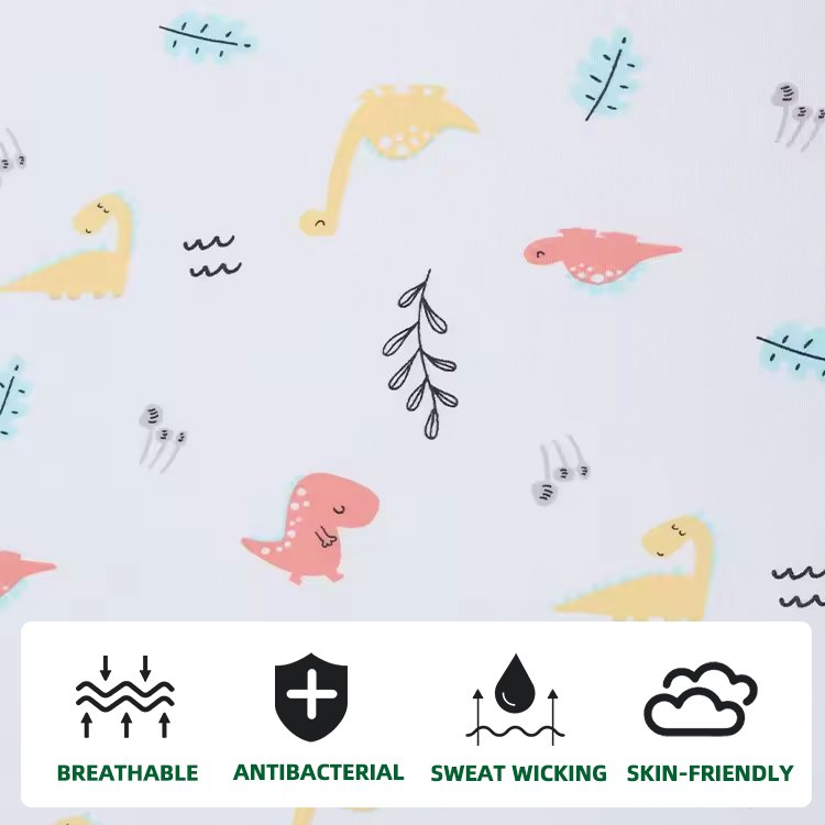Custom Eco-Friendly Printed Jersey Bamboo Spandex Viscose Fabric Knitted Bamboo Material Fiber Fabrics for Baby Pyjamas