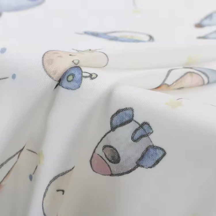 Custom Eco-Friendly Printed Jersey Bamboo Spandex Viscose Fabric Knitted Bamboo Material Fiber Fabrics for Baby Pyjamas