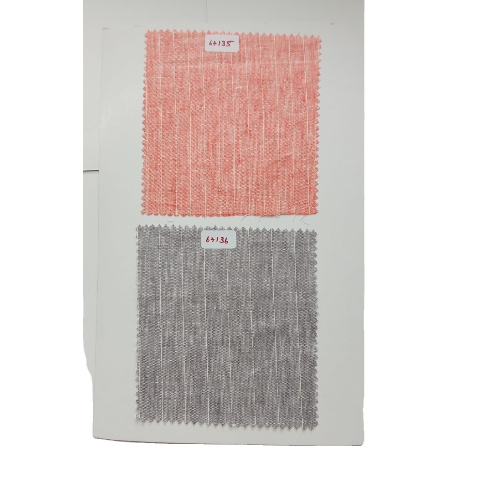 Sustainable 100% flax Linen Yarn Dyed Stripe Checks Tear-Resistant fabric for Men's Garment Shirts & Blouses Dresses Apparel