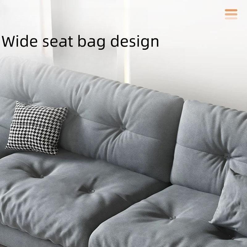 Modern Lounge Furniture Fabric Sofa Bedroom Couch Living Room Sofa New Arrival Cream Clouds Sofa Simple Microfiber Fabric Wood