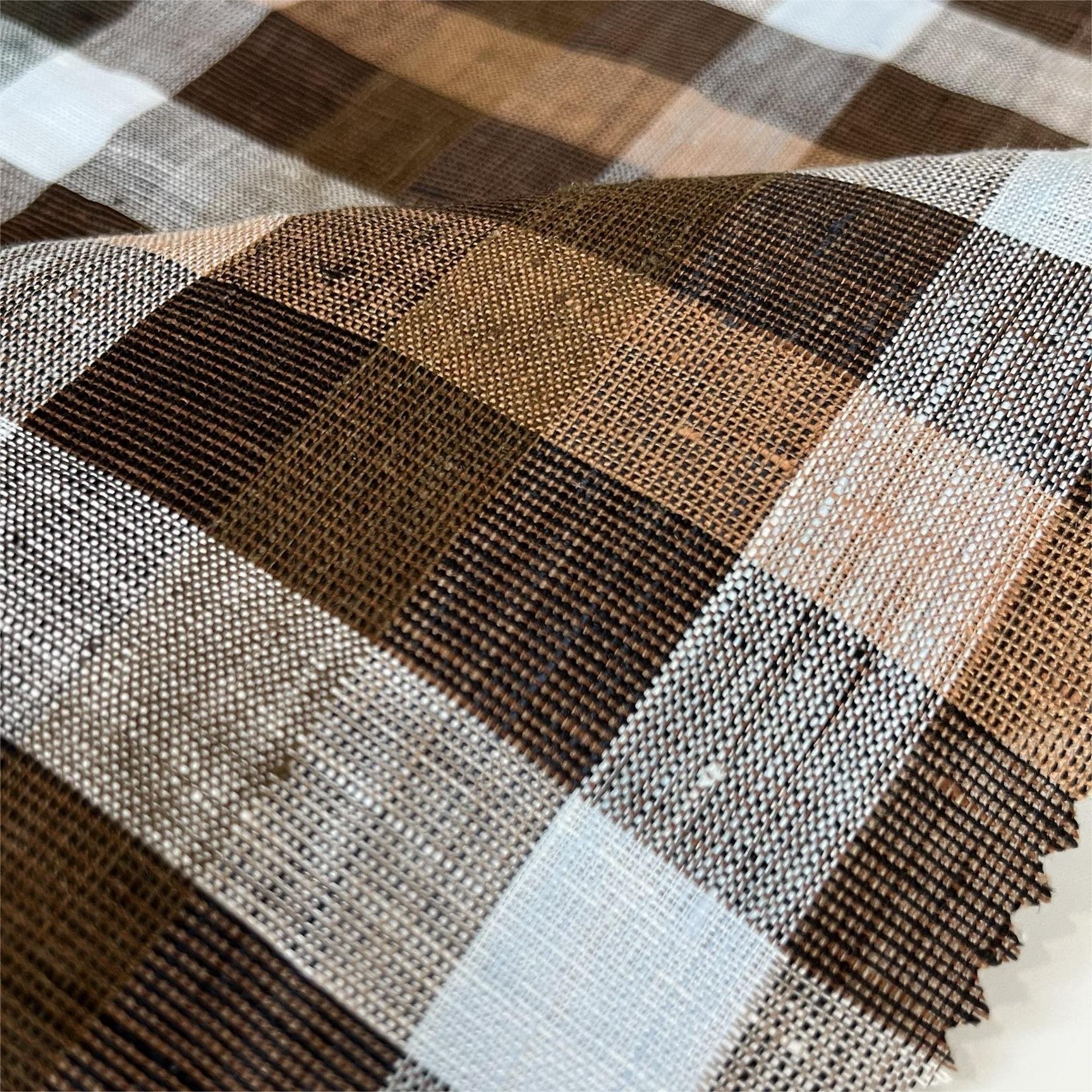 Worldwide Wholesale Custom High Quality Mediumweight Eco-friendly 100%Linen Yarn Dyed Garment Fabric