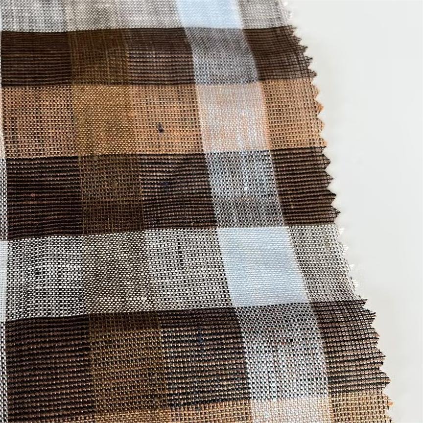 Worldwide Wholesale Custom High Quality Mediumweight Eco-friendly 100%Linen Yarn Dyed Garment Fabric