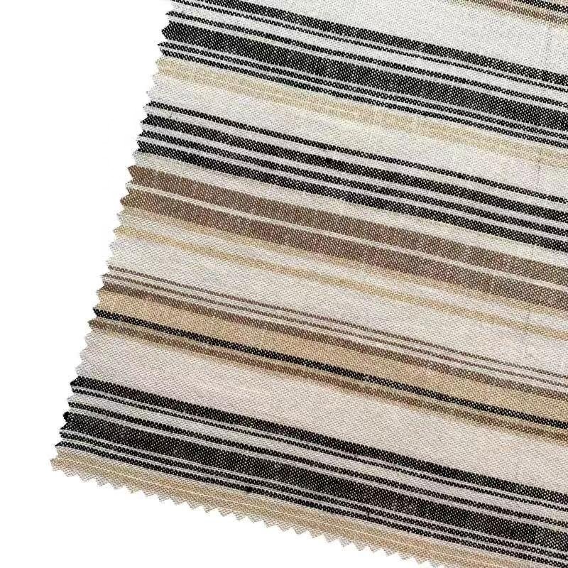 Beautiful Design Elegant Smooth Striped Viscose Linen Printed Fabric