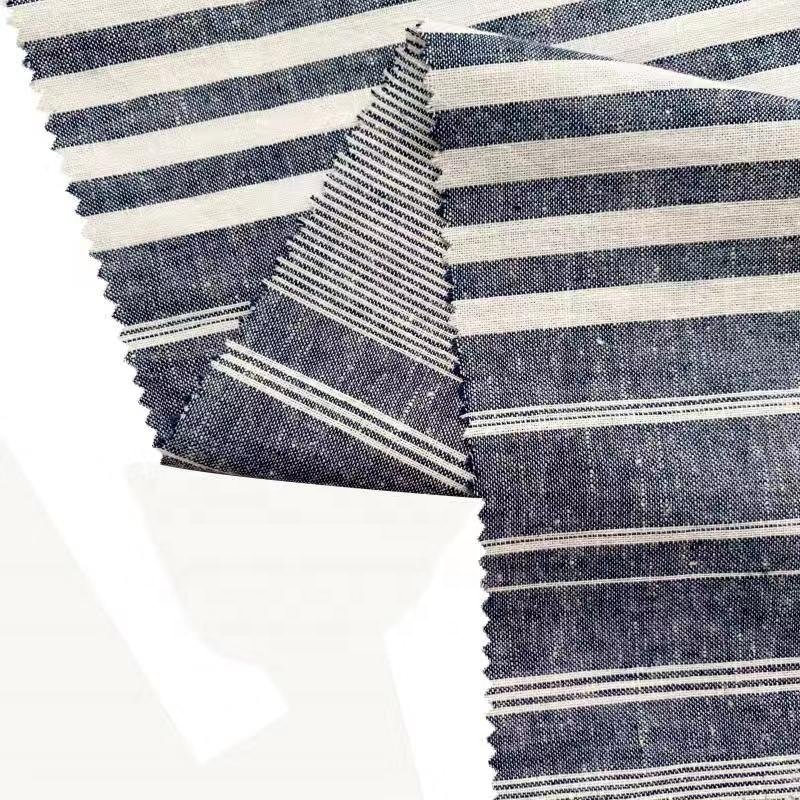Beautiful Design Elegant Smooth Striped Viscose Linen Printed Fabric
