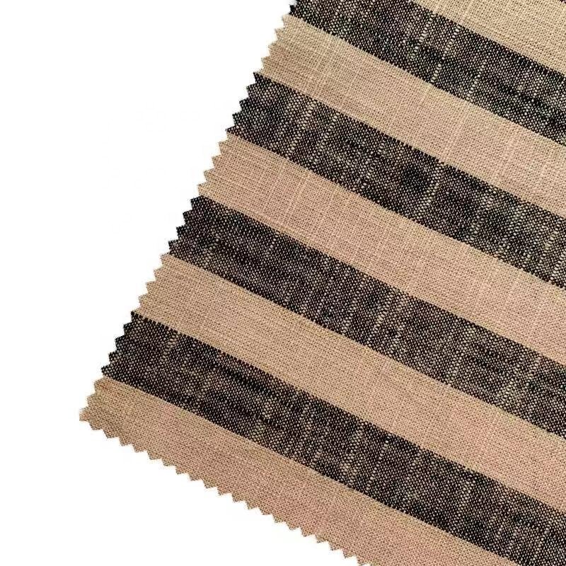 Beautiful Design Elegant Smooth Striped Viscose Linen Printed Fabric