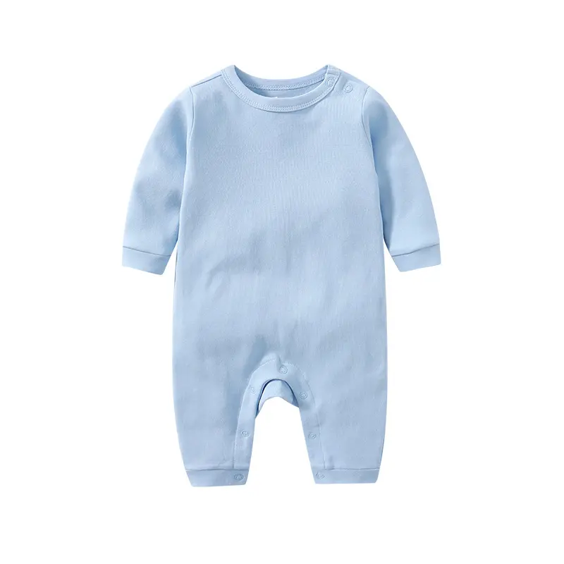 OEM Customizable Solid Color Organic Baby Clothes Newborn Romper Set Cute Printed Closure Zipper 0-3 Months Baby Girls