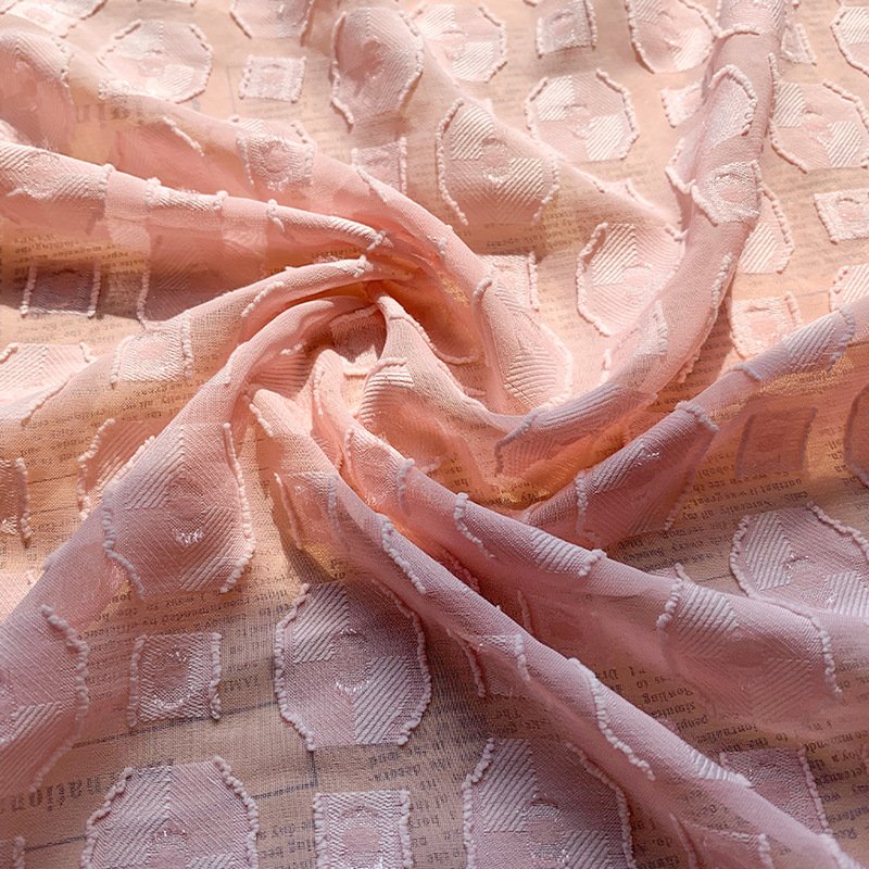 xitong textile suppliers 100% polyester fabric clipped chiffon wholesale jacquard chiffon for dress